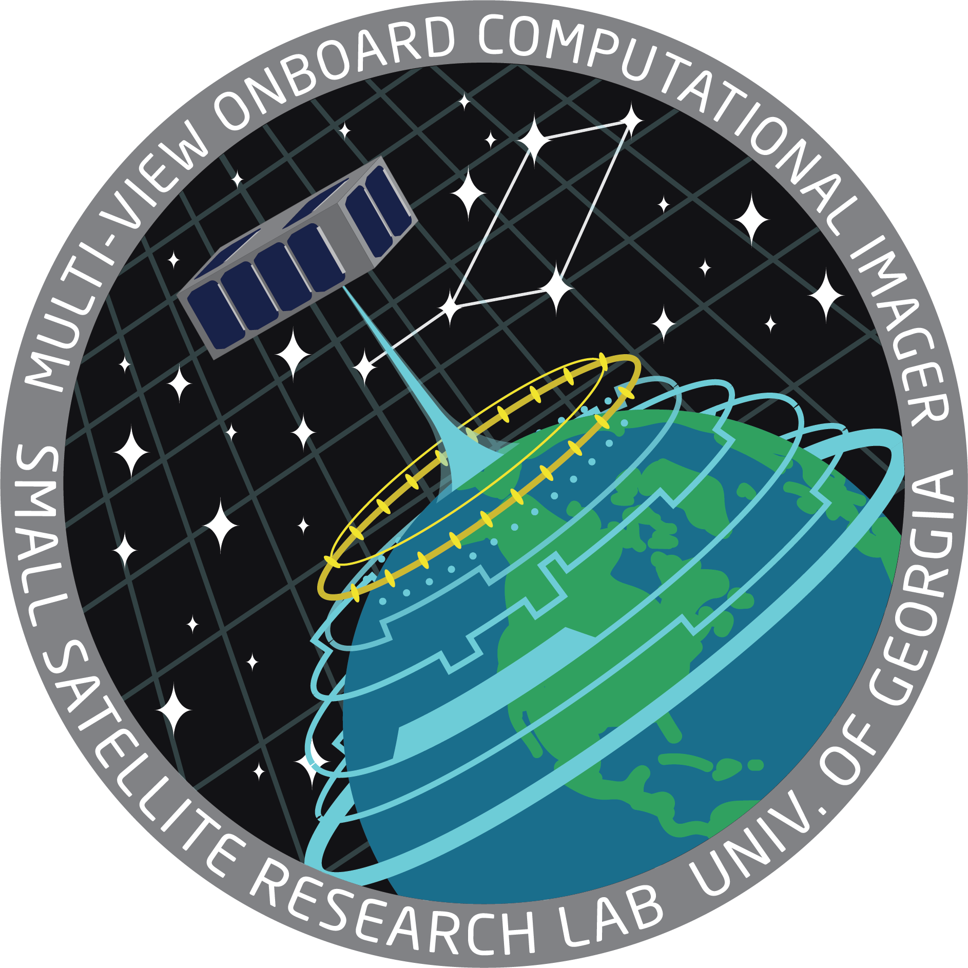 A NASA-style mission patch logo